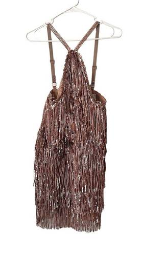 Bronx and Banco 🆕  Isle Fringe Mini Halter Dress Sz 4 US