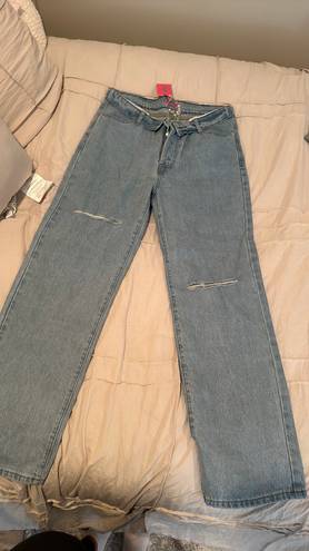 Edikted fold over low rise jeans