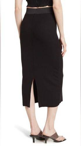 Sweet Romeo Ribbed Midi Pencil Skirt