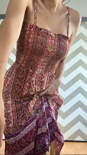 Angie Boho Tribal Print Maxi Slit Dress