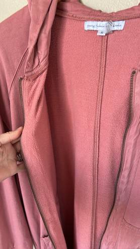 Young Fabulous and Broke YFB pink Fleece Duster Jacket 