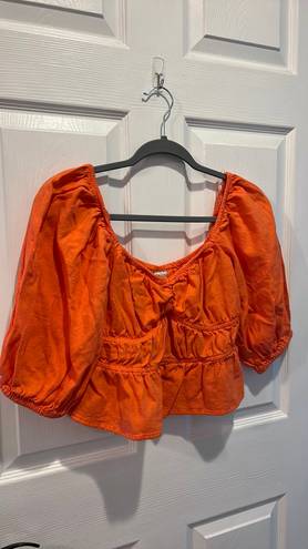 A New Day Orange Puffy Blouse