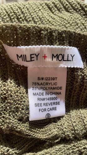 Miley + Molly Olive Distressed Sweater