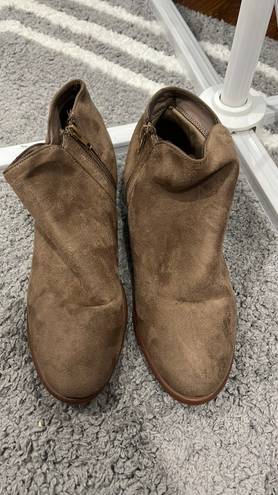 Charlotte Russe Brown Zipper Booties