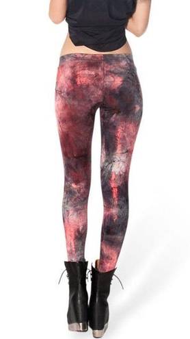 Blackmilk NWOT  Leggings Fairy Paint Red Black Brown Metallic Leggings