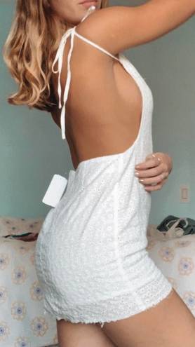 Boutique White Backless Sun Dress