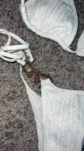 SheIn White buckle Bikini