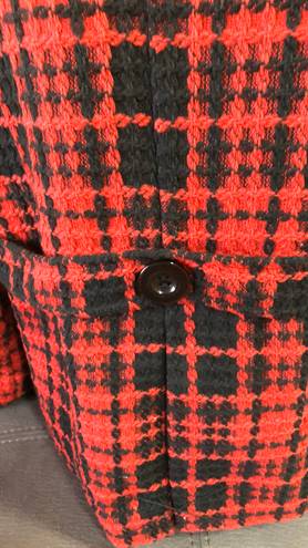 Oleg Cassini Red and Black 3 button Coat Size S