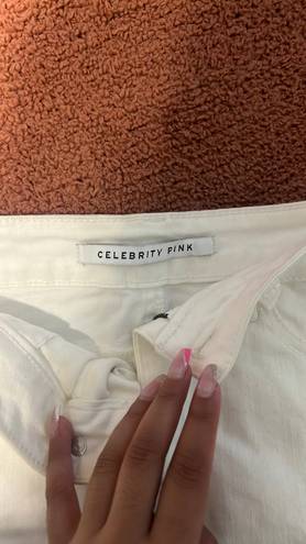 Celebrity Pink White Jean Skirt 