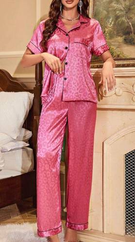 Leopard satin pjs Pink