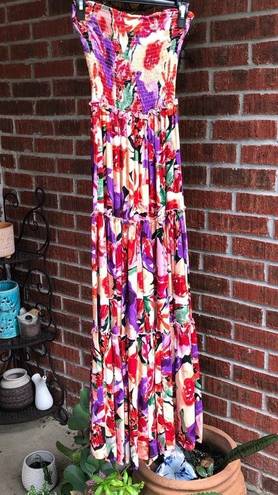 Abel the label  ATL Maxi Dress New Size Small Floral Retro Smocked Boho Chic