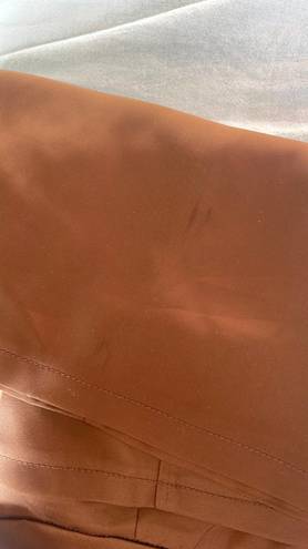 Pretty Little Thing Brown Satin Flare Pants