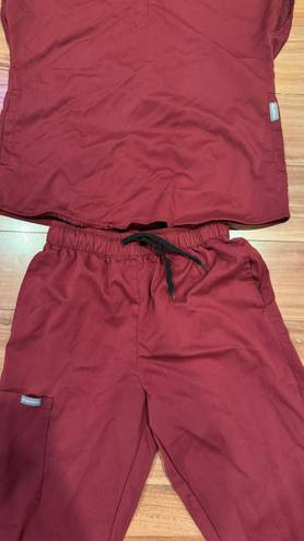 Burgundy Scrub Set Size XS