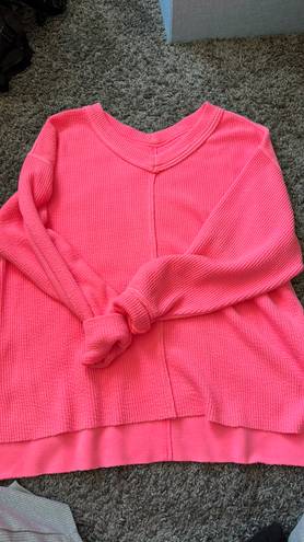 Aerie Pink V-Neck Sweater