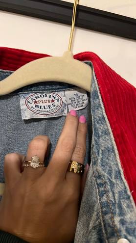 Carolina Blues Vintage Red Corduroy Blue Jean Jacket