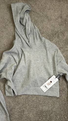 Alo Yoga Gray Muse Sweatpants and Muse Hoodie Set