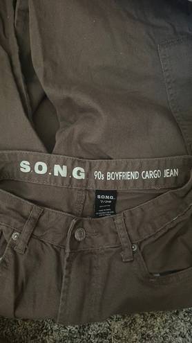 SONG 90s Boyfriend Cargo Jean Brown Size 28