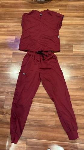 Burgundy Scrub Set Size XS