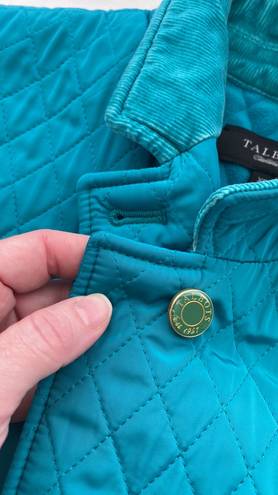 Talbots vest quilted look inside & out button down front pockets size XSmall