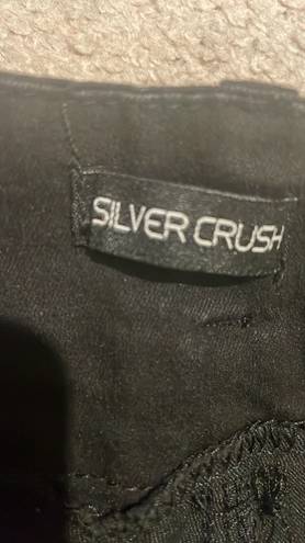 Silver Crush Black  Jean Shorts
