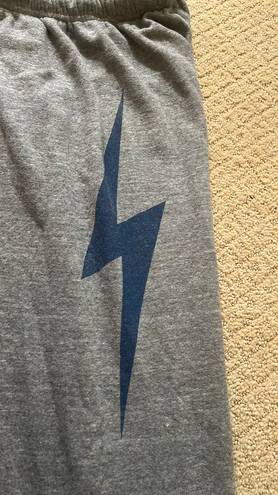 Aviator Nation Grey  Sweatpants With Blue Bolt