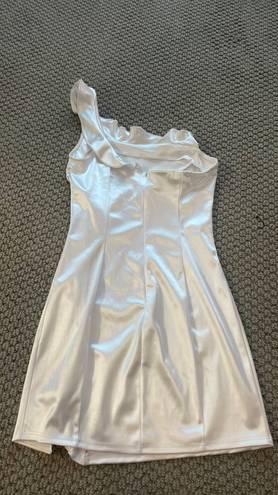 Lucy in the Sky White Mini Satin Homecoming Dress