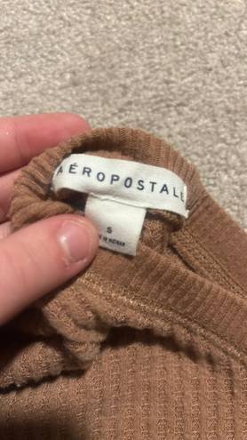 Aeropostale brown/dark brown pink cropped sweater