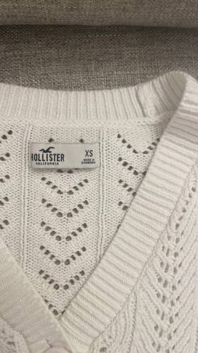 Hollister White Crop Sweater