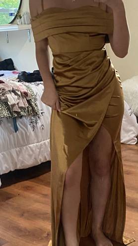 Maxi Gold Satin Dress