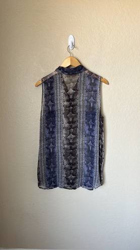 Equipment Blue Snake Print Tank