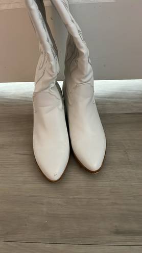 White Cowboy Boots Size 7