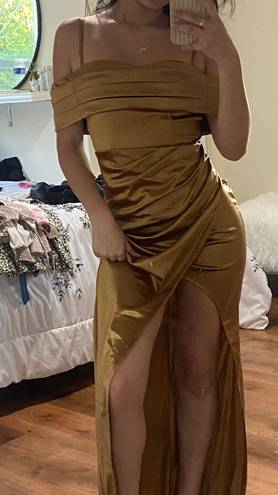 Maxi Gold Satin Dress