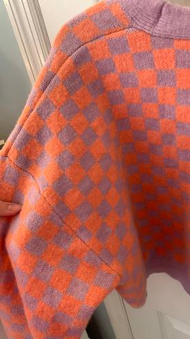 idem Ditto Purple And Orange Gingham Sweater