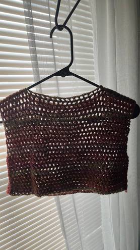 Crochet bathing suit cover Red