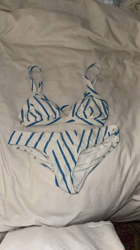 Billabong Blue and White Striped Bikini