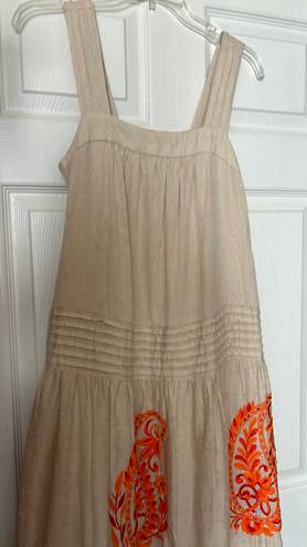 Anthropologie Tiered Cotton Maxi With Embroidery Size XS