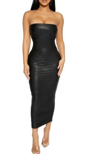 Naked Wardrobe  NEW Got the Drip Strapless Body-Con Black Midi Dress Size xl