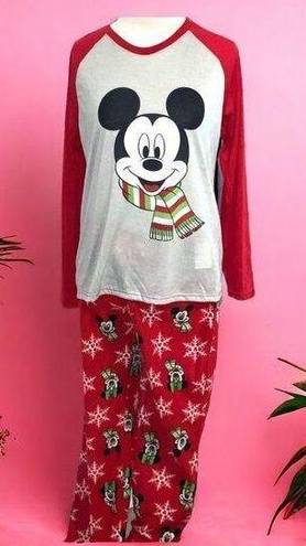 Disney  Mickey Minnie Mouse red two piece ladies red pajama set NEW Small