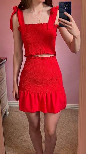 Red Skirt And Shirt Set Size XS