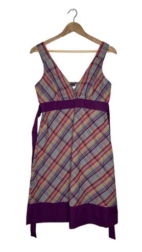 Patagonia Netty Seersucker Sleeveless Plaid Sun Dress Size 10