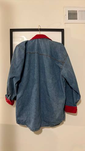 Carolina Blues Vintage Red Corduroy Blue Jean Jacket