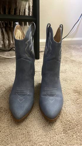 Soda Shoes Denim Cowgirl Boots