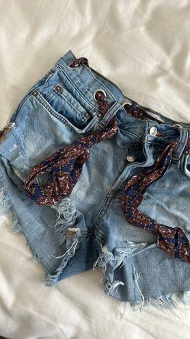 Free People Distressed Denim Shorts