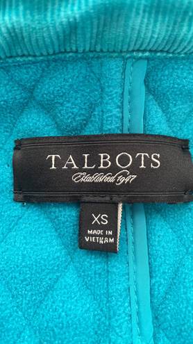 Talbots vest quilted look inside & out button down front pockets size XSmall