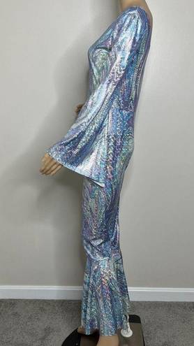 One Piece Iridescent Snakeskin 70s Disco  Jumpsuit Costume