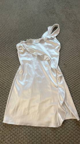 Lucy in the Sky White Mini Satin Homecoming Dress