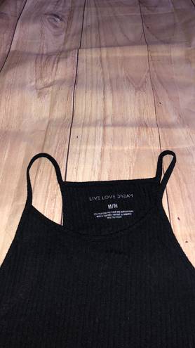 Live Love Dream Ribbed Black Tank Top