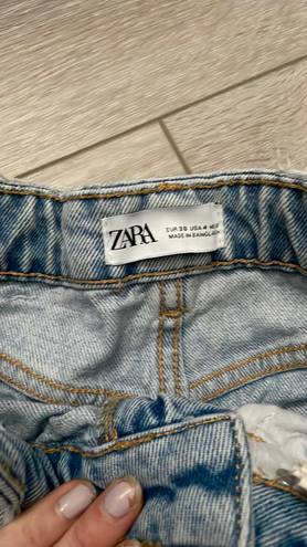 ZARA High Waisted Denim Jean Shorts 