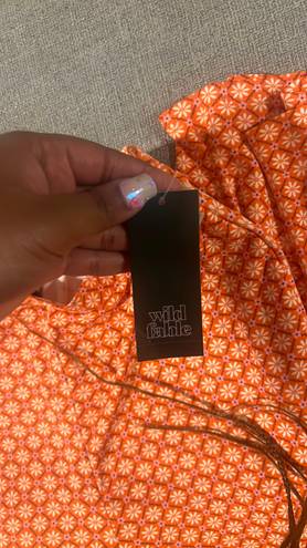 Wild Fable Retro Orange  Patterned Flare Leggings