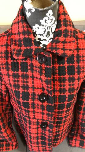 Oleg Cassini Red and Black 3 button Coat Size S